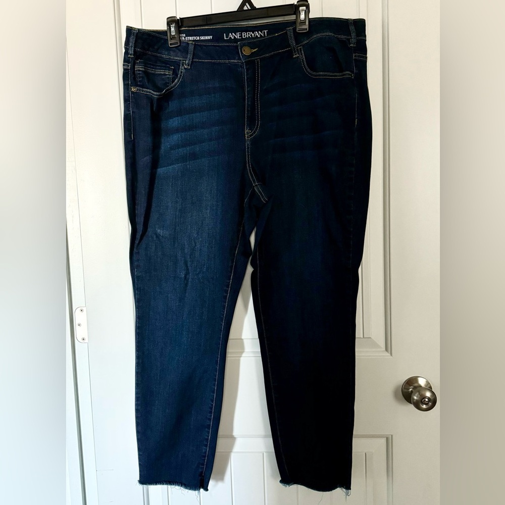 Lane Bryant 22 Dark Denim Mid-Rise Super Stretch Skinny Jeans